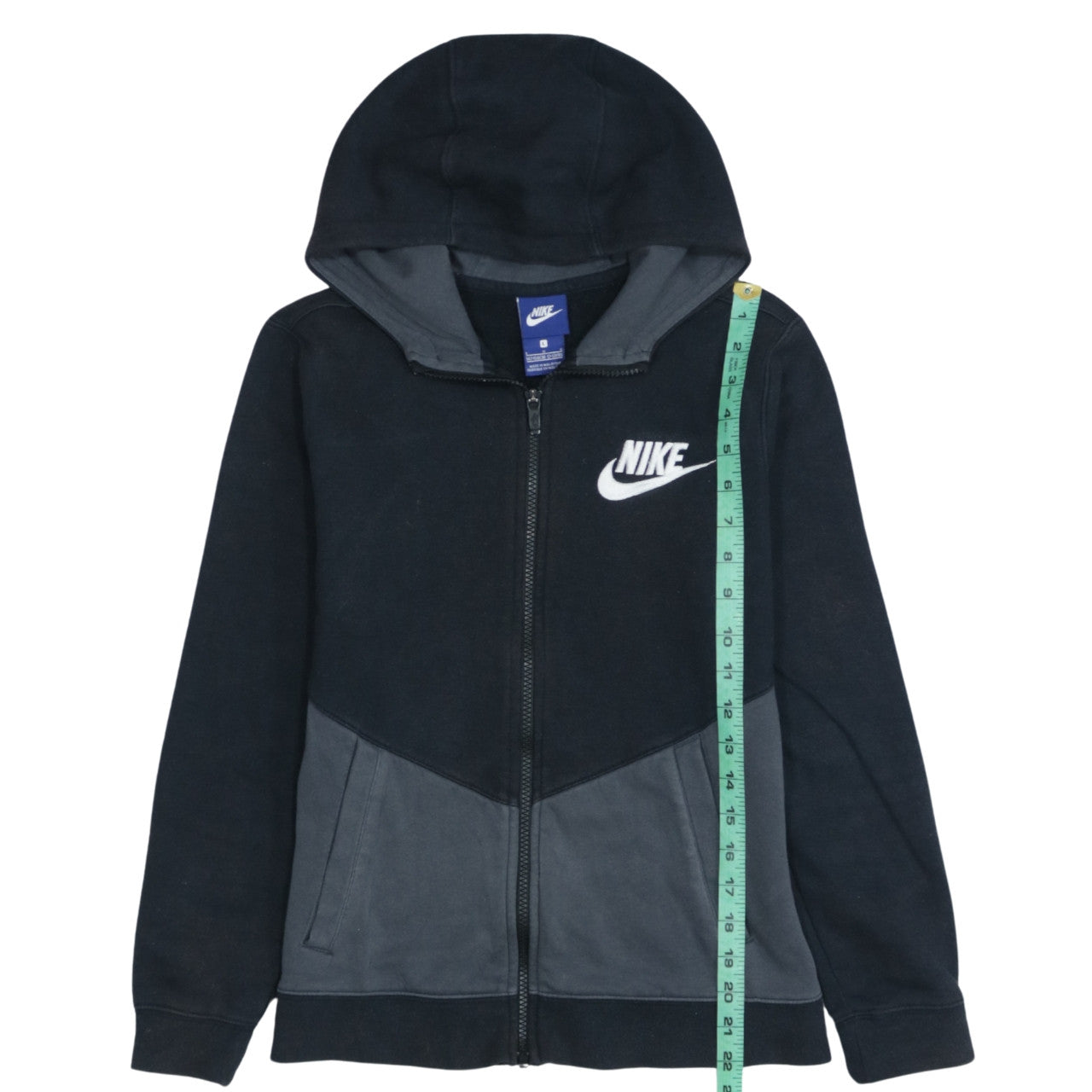 Nike Boys Black Full Zip Hoodie Sweatshirt Size 12-13 Years L