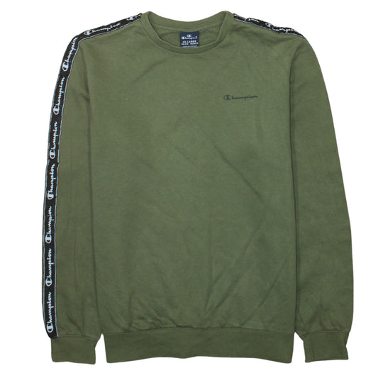 Champion Boys Green Logo Tape Pullover Sweatshirt 15-16 Years