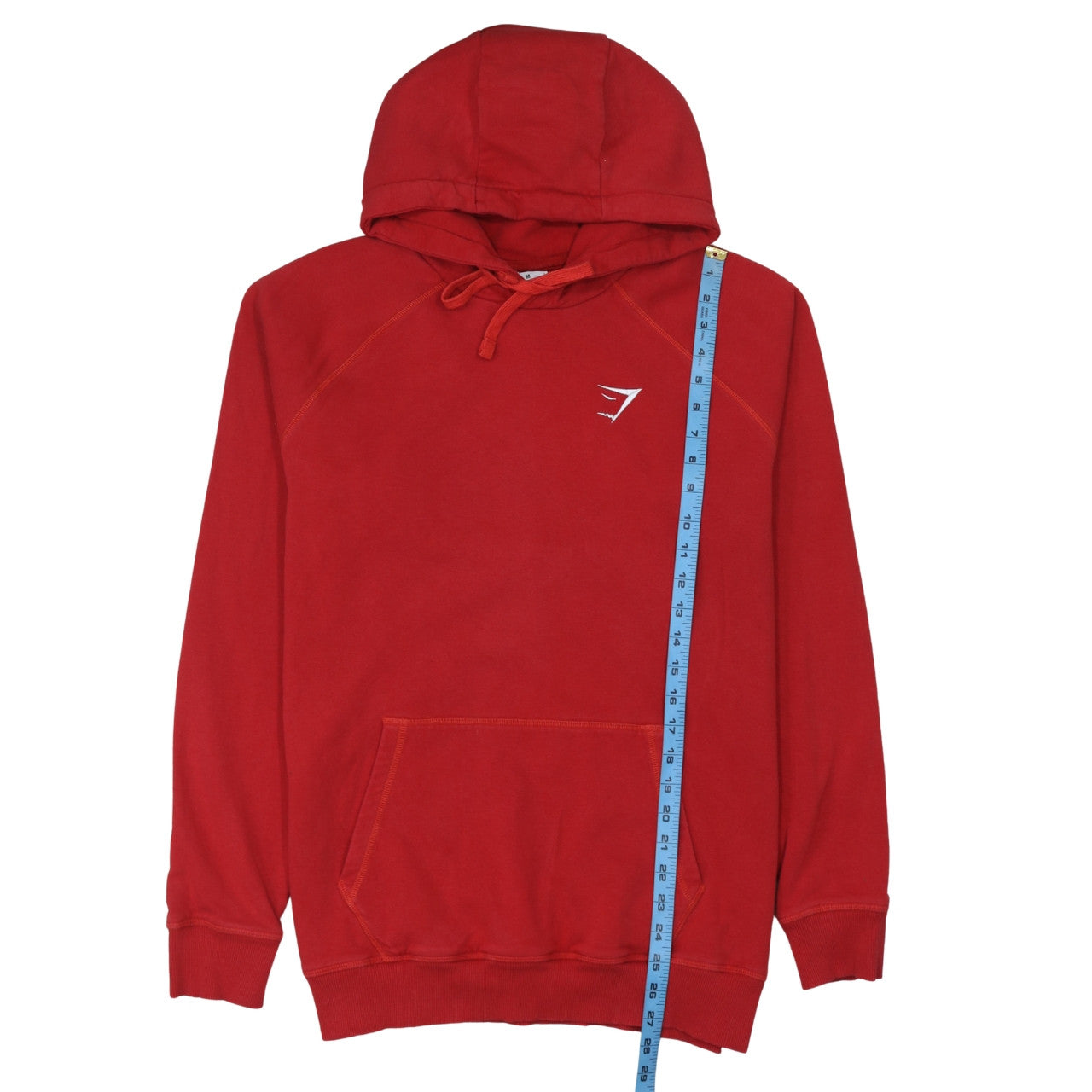 Gymshark Mens Red Pullover Hoodie Size M Regular Fit Sportswear