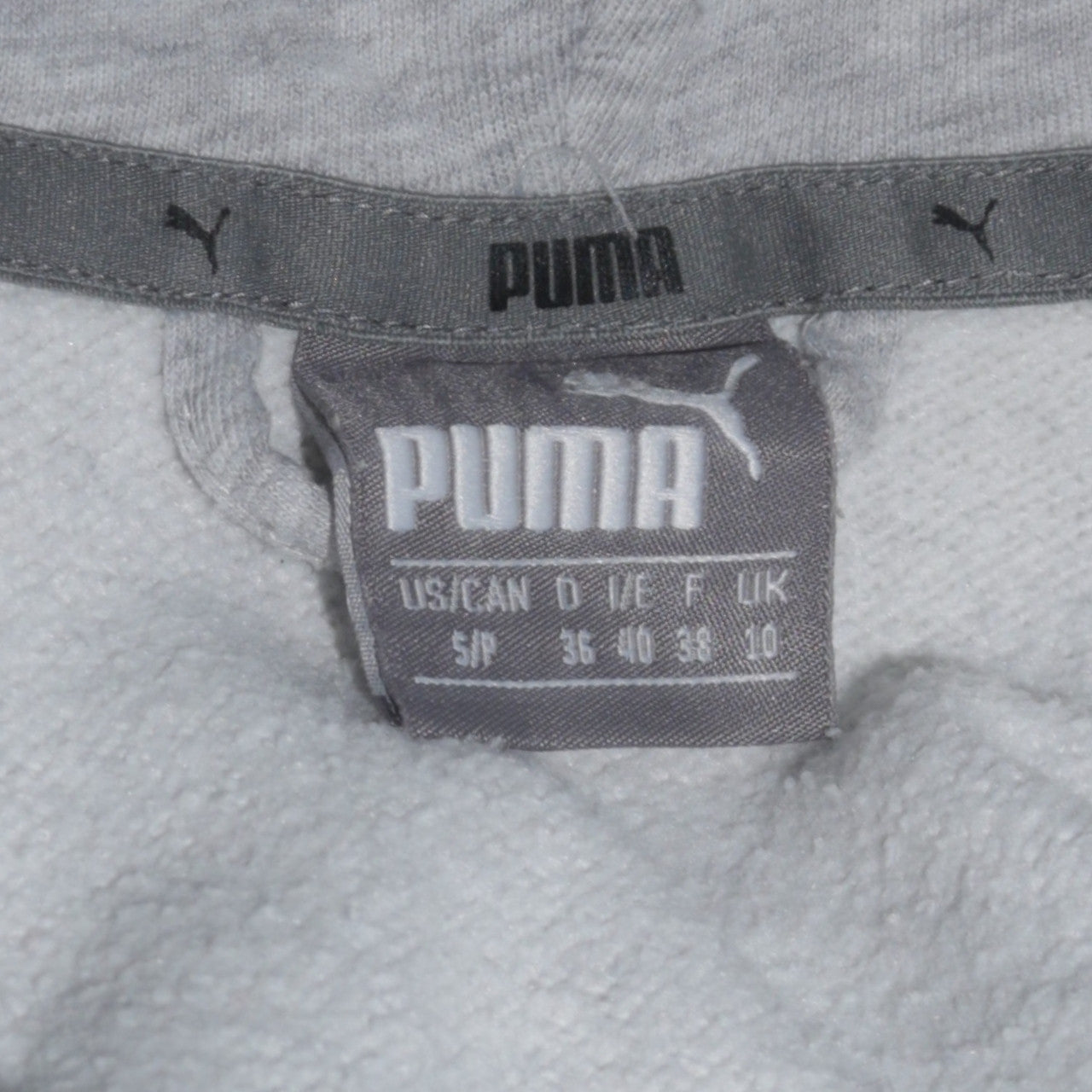Puma Womens Grey Full Zip Hoodie Size 10 Logo Hooded Sweatshirt