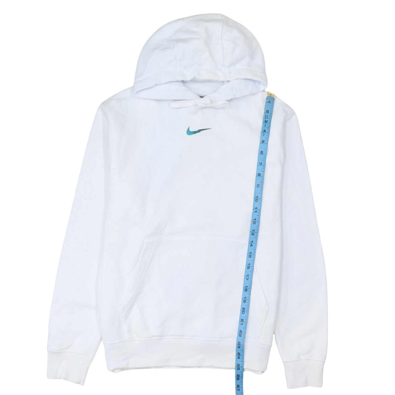 Nike Men's White Pullover Hoodie S Classic Fit Logo Sportswear