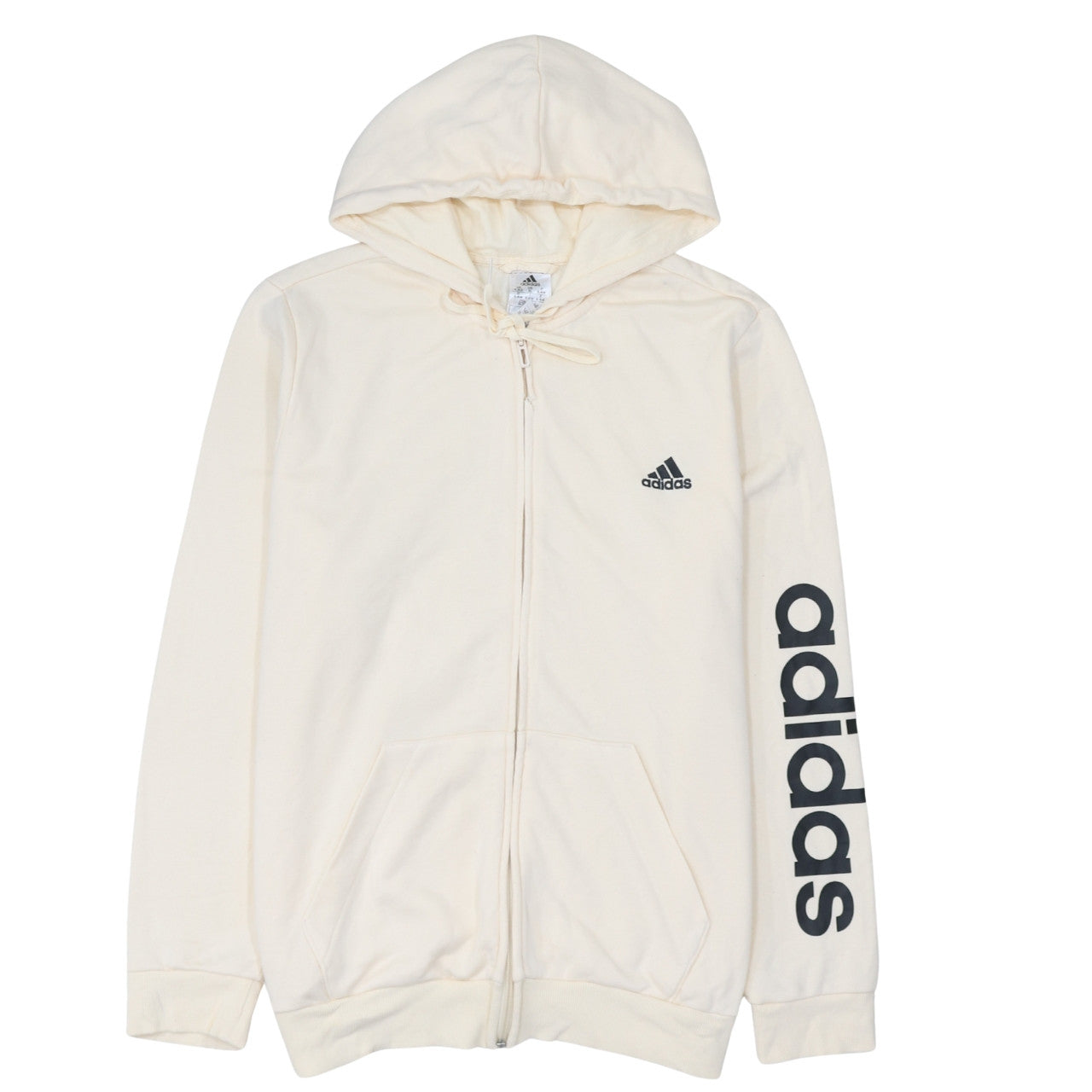 Adidas Women Beige Full Zip Hoodie Sweatshirt XL
