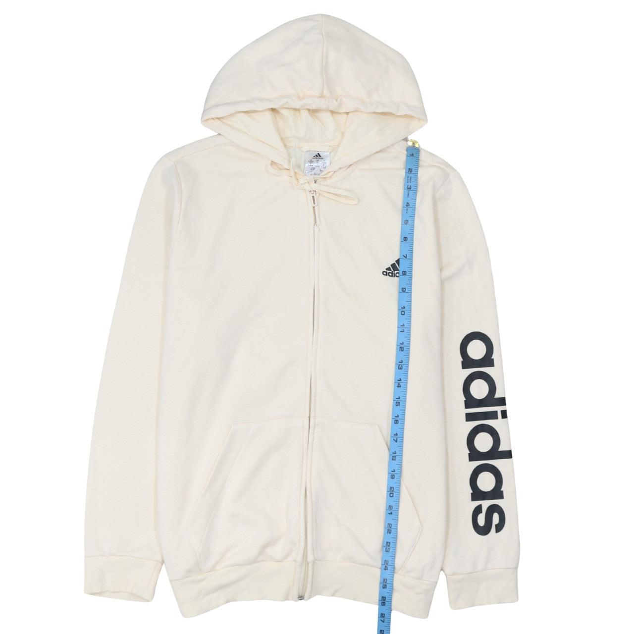 Adidas Women Beige Full Zip Hoodie Sweatshirt XL
