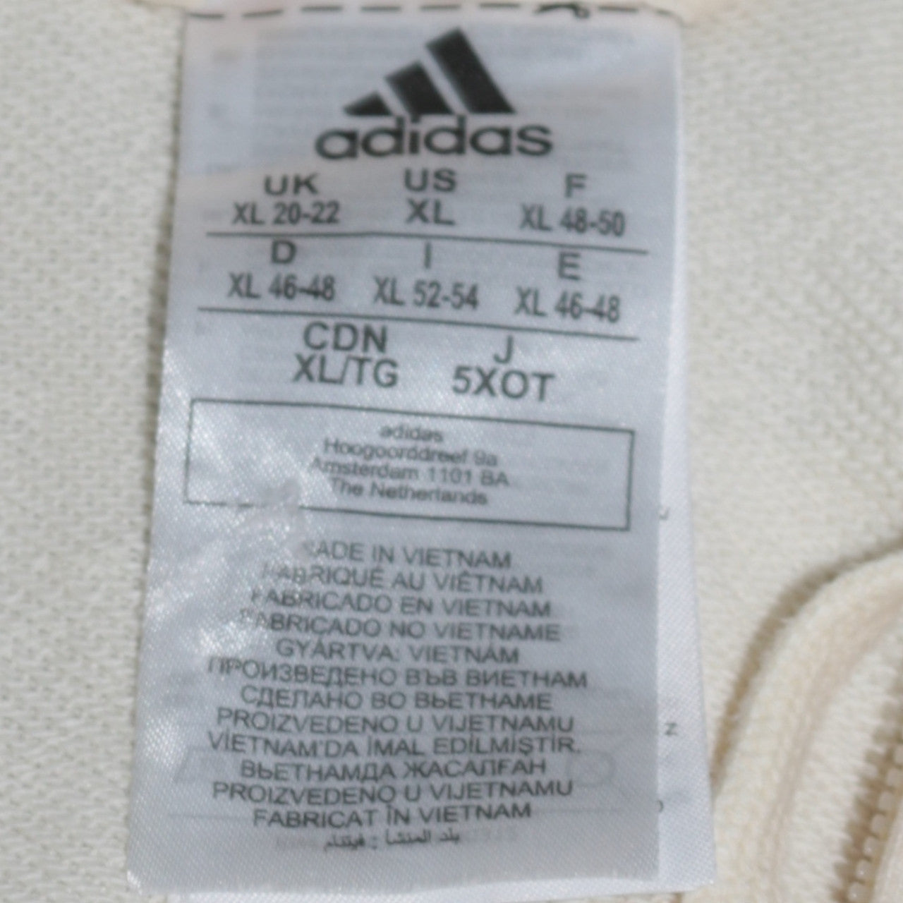 Adidas Women Beige Full Zip Hoodie Sweatshirt XL