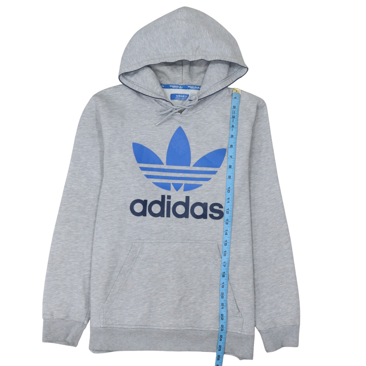 Adidas Men's Grey Pullover Hoodie M Regular Fit Sports Fleece