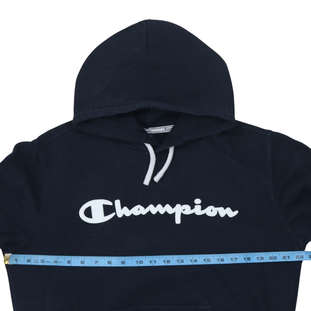 Champion Men's Blue Pullover Hoodie Medium Logo Fleece Sweatshirt