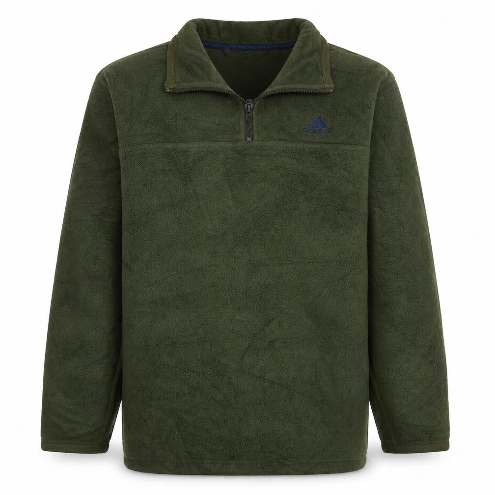 Adidas Men's Green Fleece 1/4 Zip Pullover Sweatshirt M