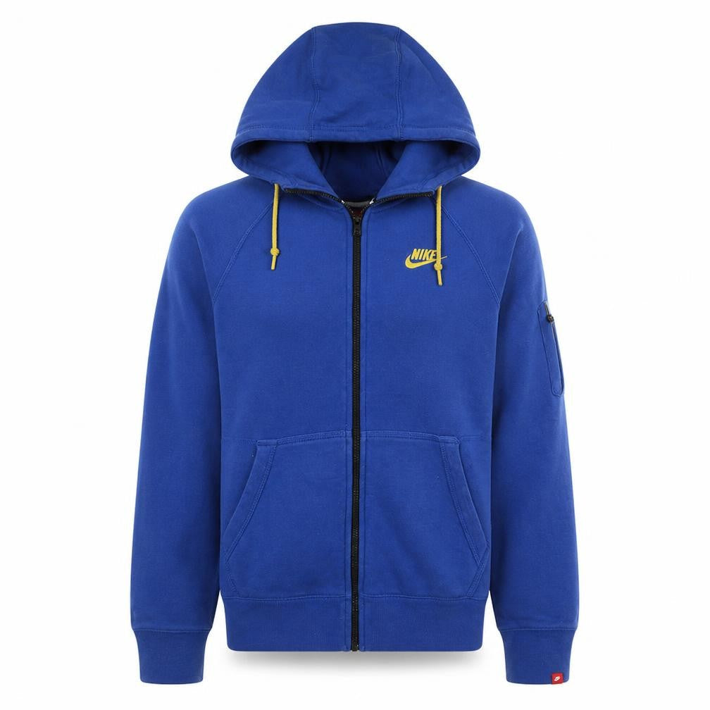 Nike Men's Blue XS Full Zip Cotton Hoodie with Logo
