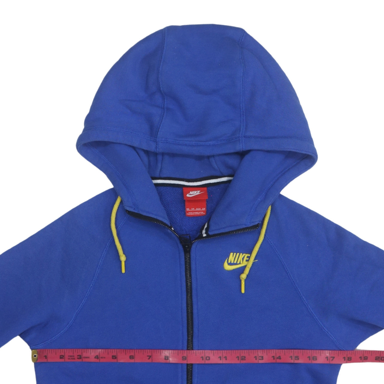 Nike Men's Blue XS Full Zip Cotton Hoodie with Logo
