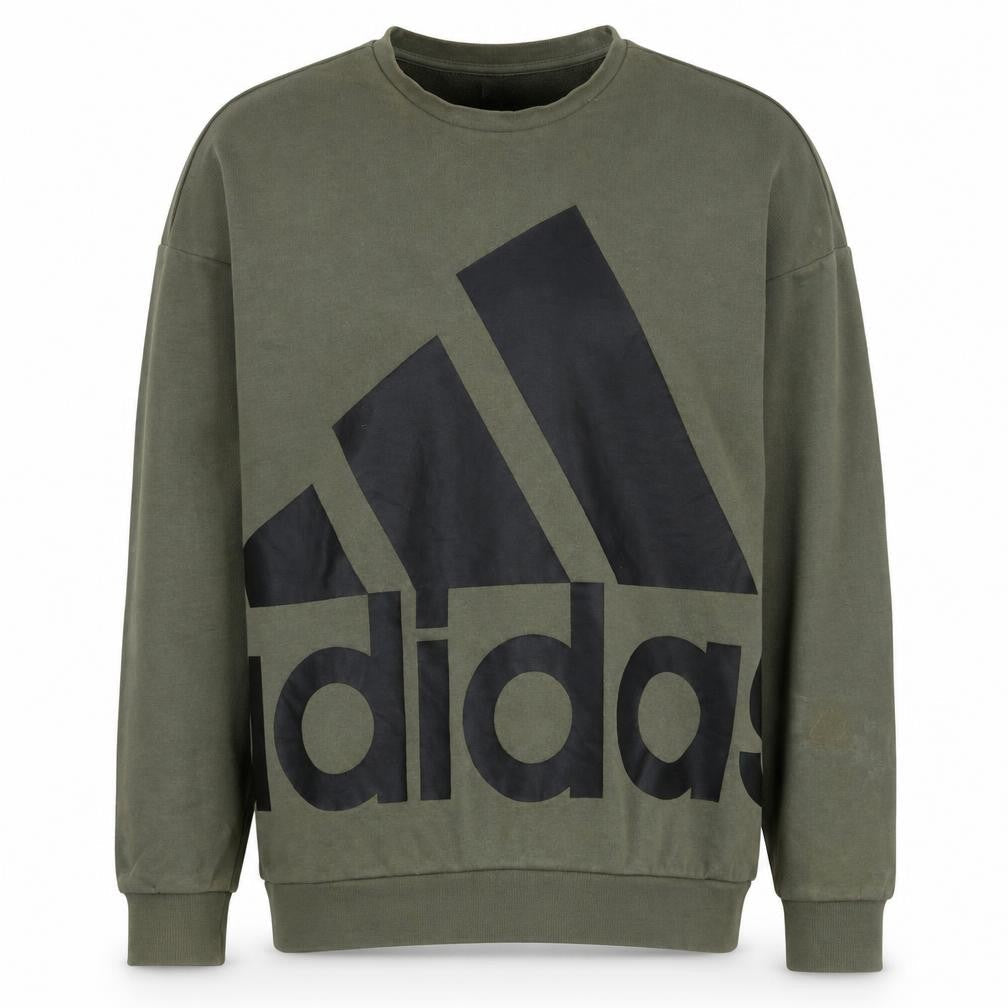 Adidas Men’s Green Logo Pullover Sweatshirt Size M