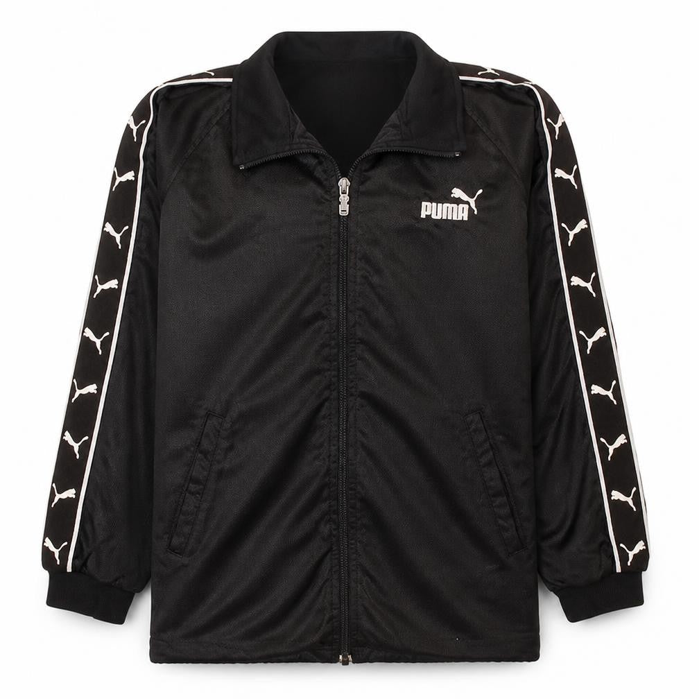 Puma Boys Black Track Jacket Full Zip Logo Sportswear Size 150