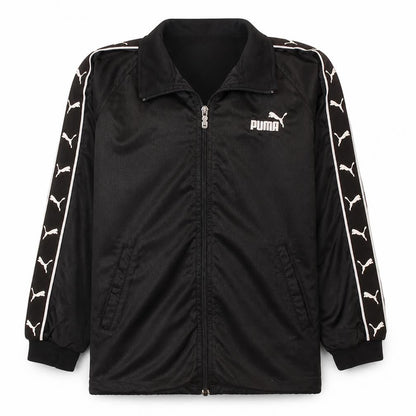 Puma Boys Black Track Jacket Full Zip Logo Sportswear Size 150