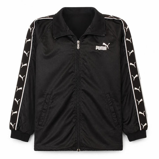 Puma Boys Black Track Jacket Full Zip Logo Sportswear Size 150