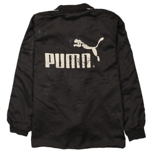 Puma Boys Black Track Jacket Full Zip Logo Sportswear Size 150
