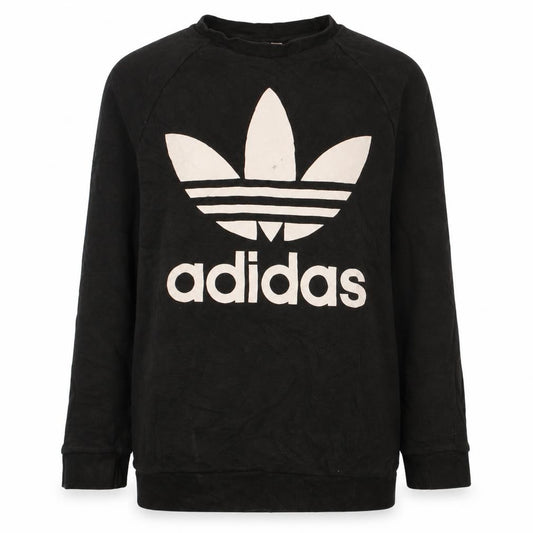 Adidas Womens Black Crew Neck Pullover Sweatshirt Size 14