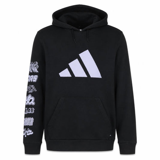 Adidas Mens Black Pullover Hoodie Size M Graphic Sportswear