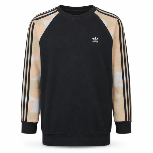 Adidas Men's Black XL Pullover Sweatshirt with Logo Striped Long Sleeves