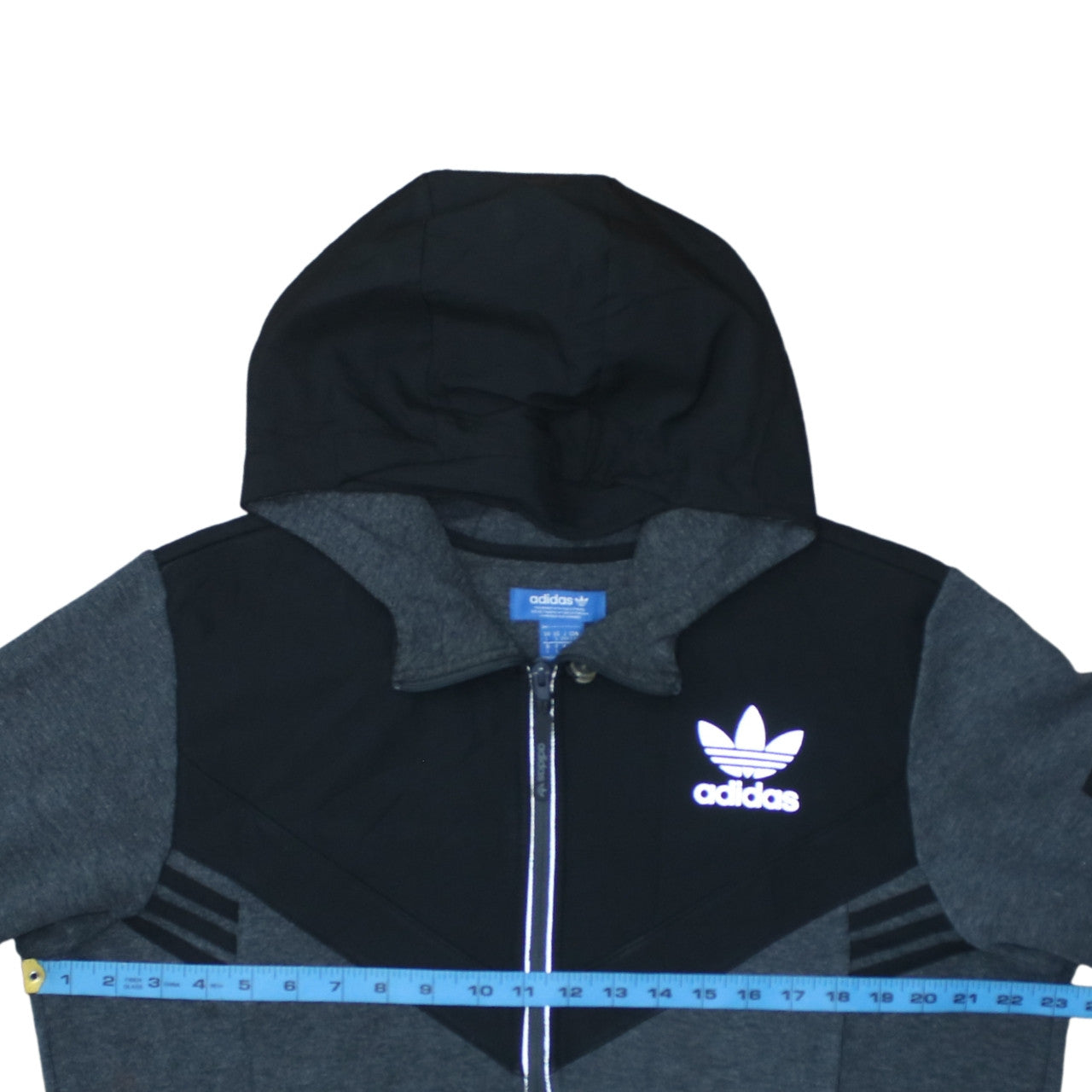 Adidas Men’s Grey Full Zip Hoodie Size L Sportswear Sweatshirt