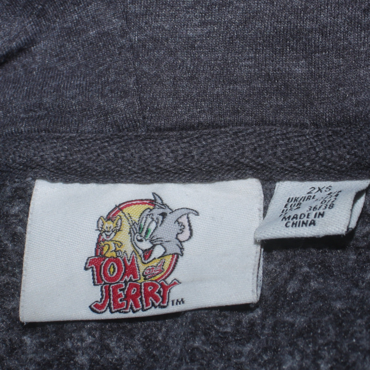 Primark Women’s Charcoal Tom and Jerry Pullover Hoodie 2XS