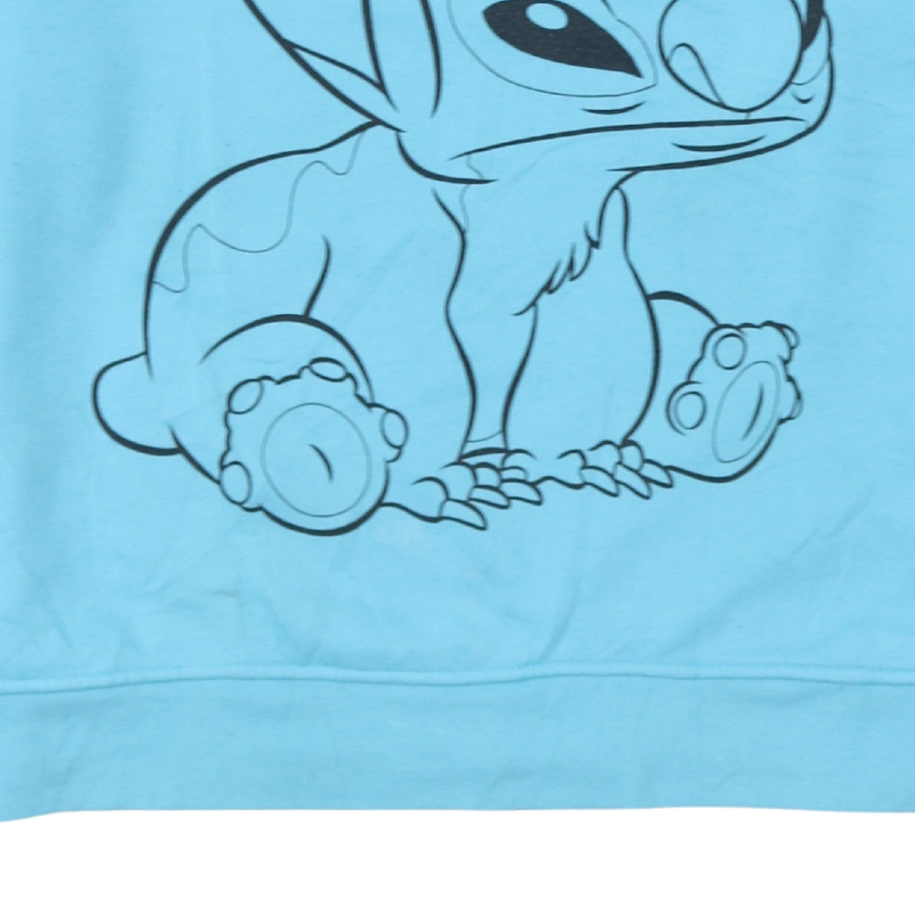 Disney Women Blue Stitch Sweatshirt L Crew Neck Pullover