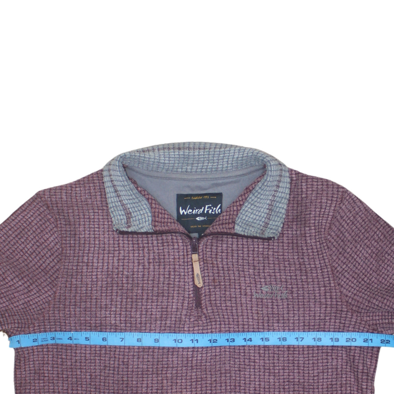 Weird Fish Men's Purple Fleece 1/4 Zip Pullover Jacket Size S