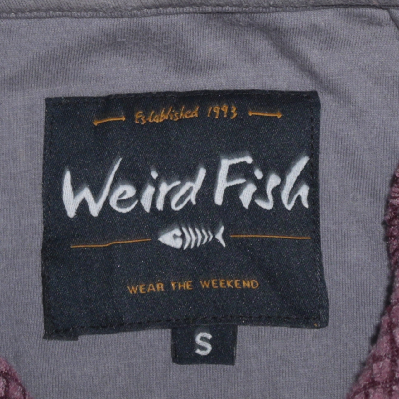 Weird Fish Men's Purple Fleece 1/4 Zip Pullover Jacket Size S