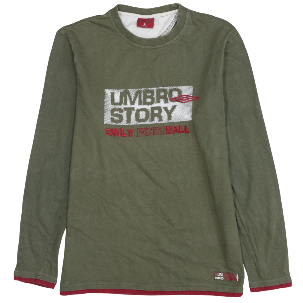 Umbro Men's Green Long Sleeve Football Graphic Shirt Size L