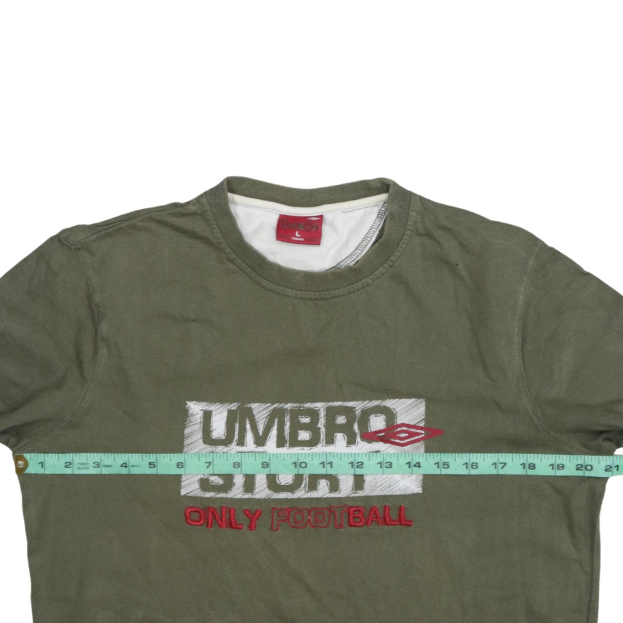 Umbro Men's Green Long Sleeve Football Graphic Shirt Size L