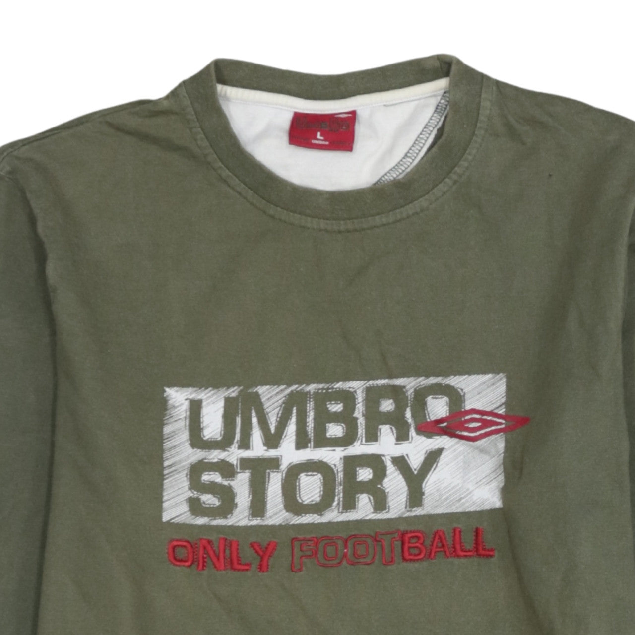 Umbro Men's Green Long Sleeve Football Graphic Shirt Size L