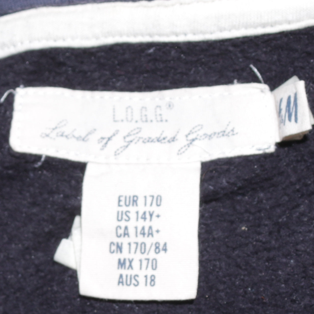 H&M Boys Blue Pullover Hoodie NYC Logo 16 Years Cotton Blend