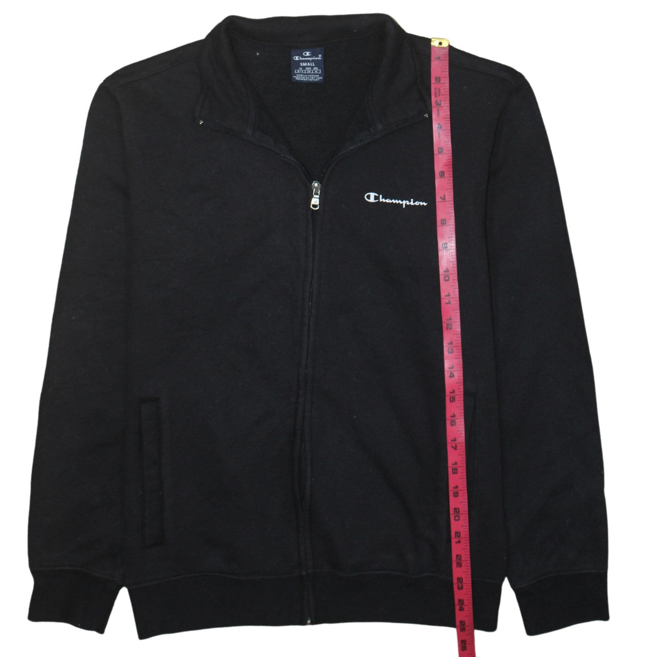 Champion Men's Black Small Track Jacket Full Zip Cotton Blend