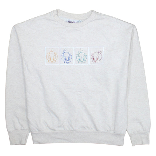 Looney Tunes Women's Beige Tweety Graphic Pullover Sweatshirt Size 10/12
