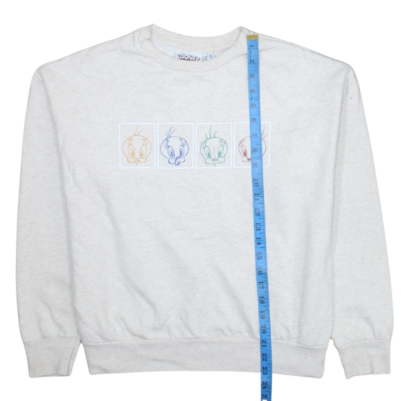 Looney Tunes Women's Beige Tweety Graphic Pullover Sweatshirt Size 10/12