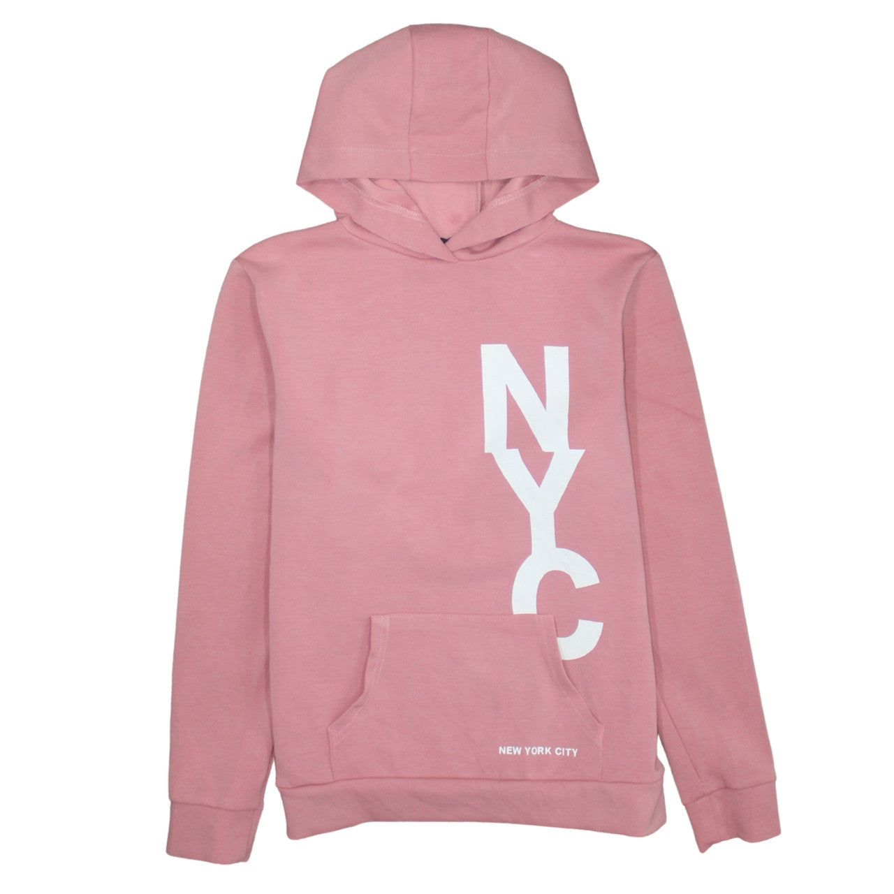 Primark Girls Pink NYC Pullover Hoodie 12-13 Years Regular Fit
