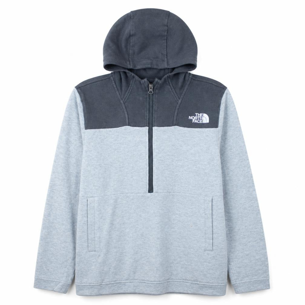 The North Face Boys Grey Colourblock 1/4 Zip Hoodie XL Cotton Blend