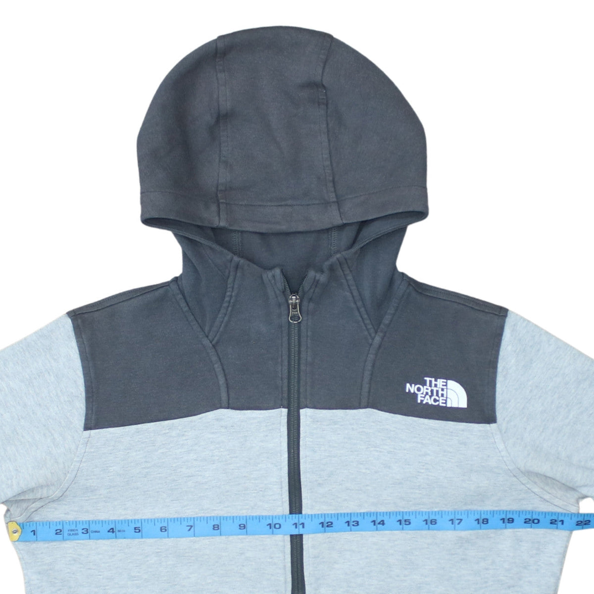 The North Face Boys Grey Colourblock 1/4 Zip Hoodie XL Cotton Blend