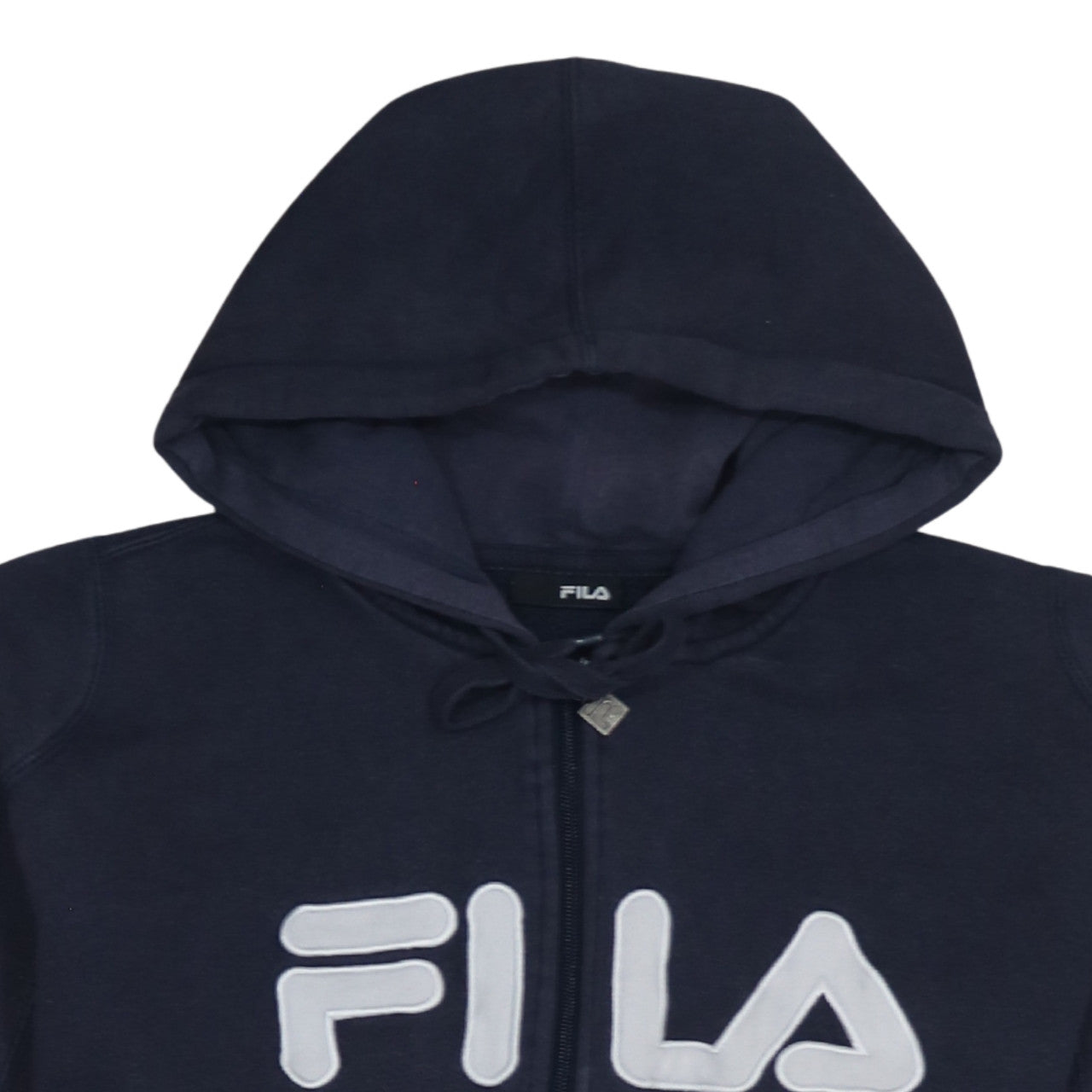 Fila Men's Blue Full Zip Hoodie L Sports Logo Fleece Sweatshirt