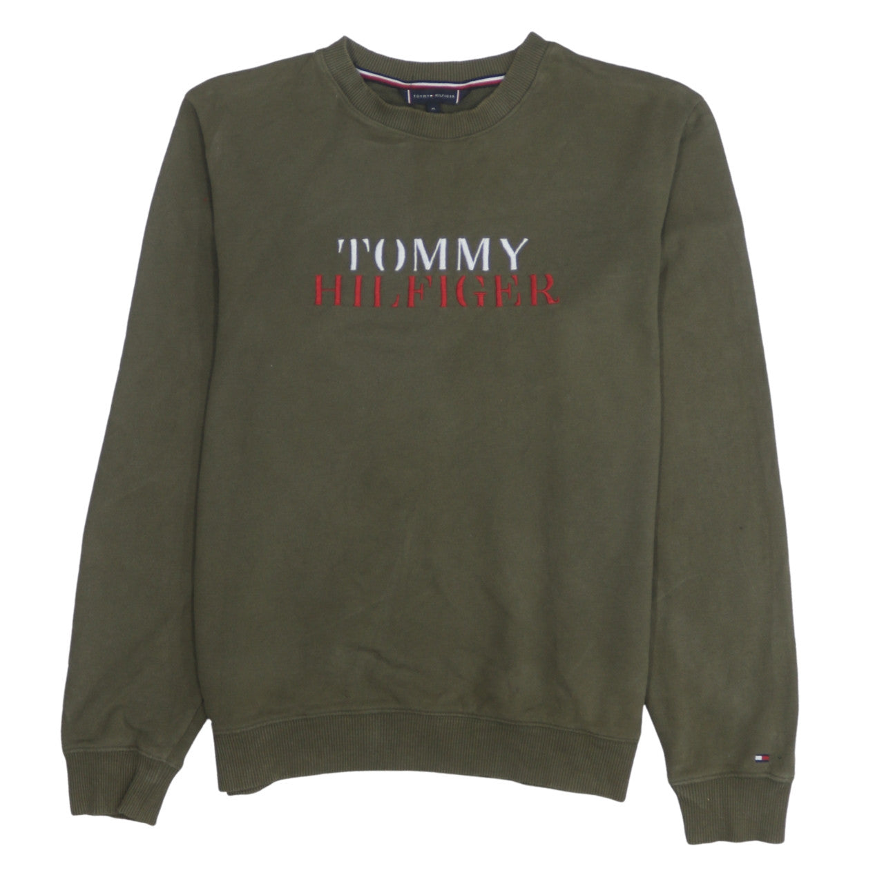 Tommy Hilfiger Men's Green Embroidered Logo Sweatshirt Size M