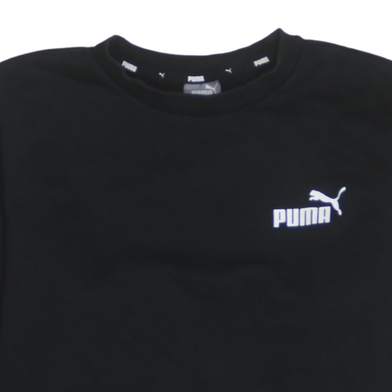 Puma Men's Black Crew Neck Sweatshirt Size M Regular Fit