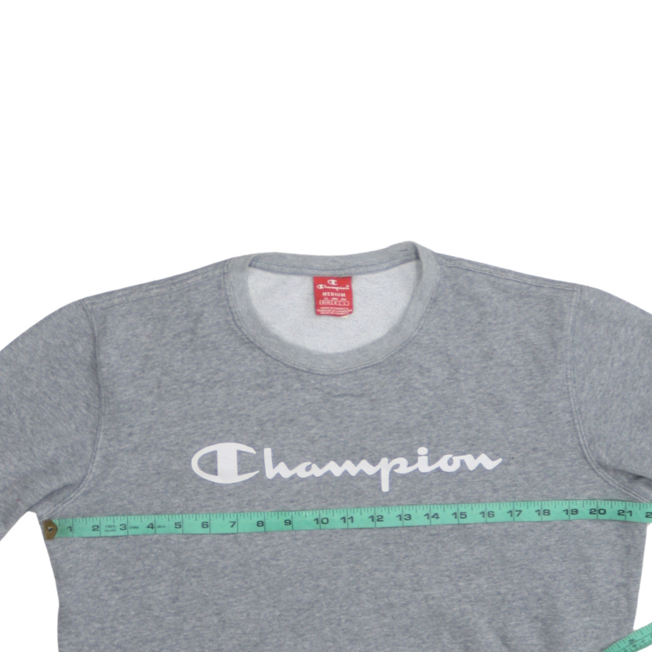 Champion Men's Grey Medium Pullover Sweatshirt Logo Graphic