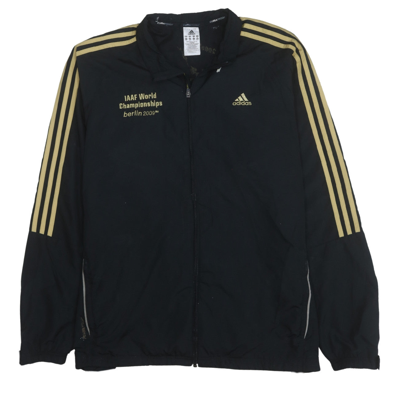 Adidas Men’s Black 2XL Windbreaker Jacket IAAF Berlin 2009 Sportswear