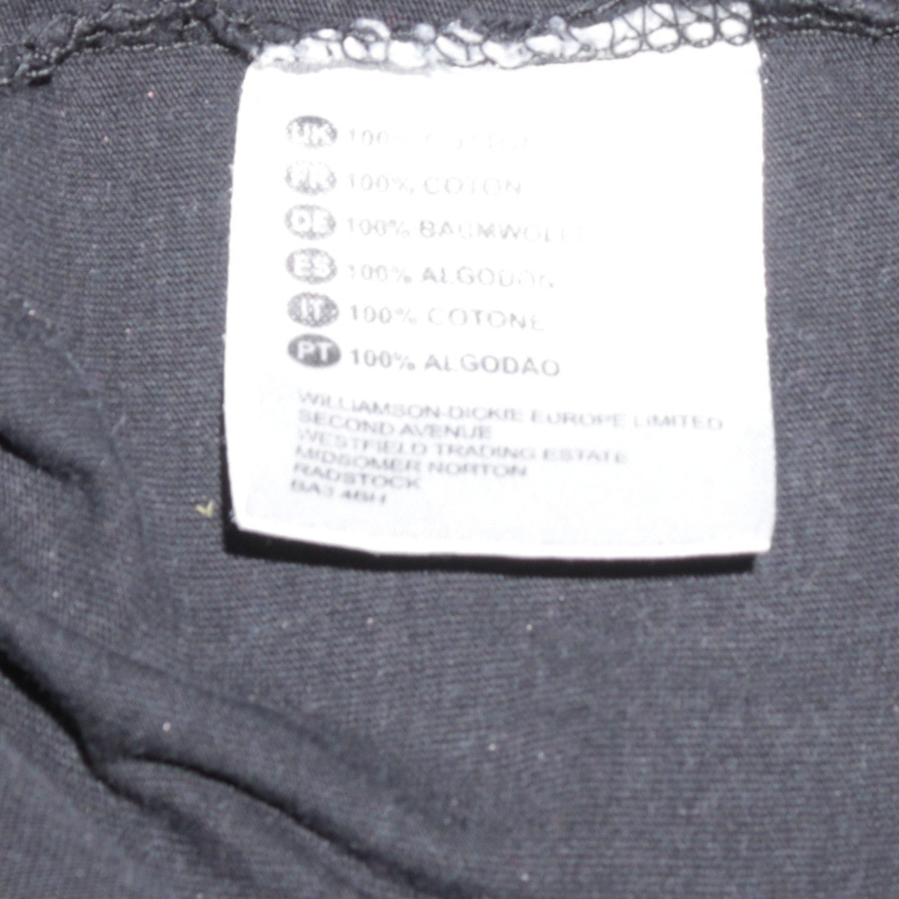 Dickies Men's Black Cotton Crew Neck Short Sleeve T-Shirt Medium