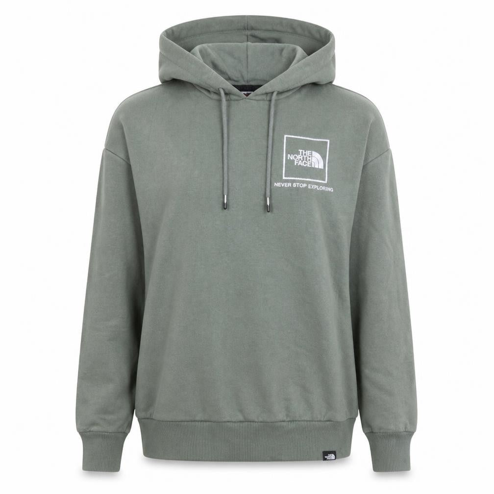 The North Face Womens Green Pullover Hoodie Medium Logo Print Casual