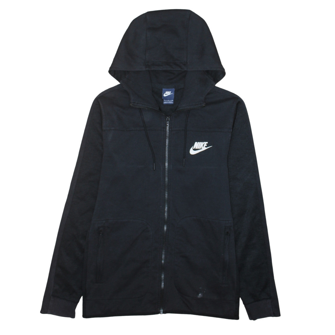 Nike Men's Black Full Zip Hoodie Small Sportswear Cotton Blend