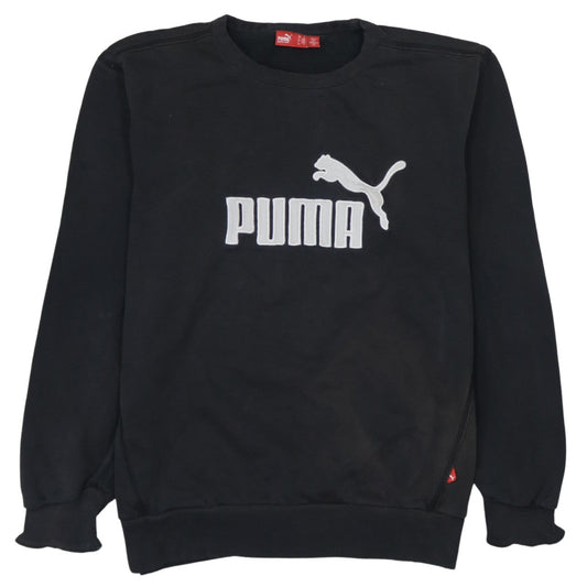 Puma Men's Black Crew Neck Logo Pullover Sweatshirt Size S