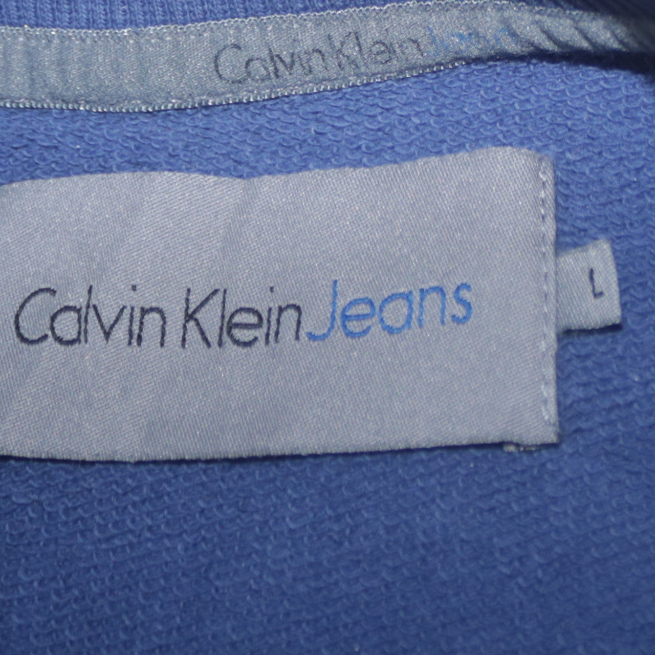 Calvin Klein Jeans Men's Blue Logo Pullover Sweatshirt L