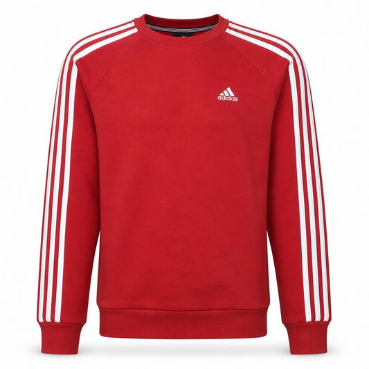 Adidas Men's Red Crew Neck Pullover Sweatshirt Size S Essentials