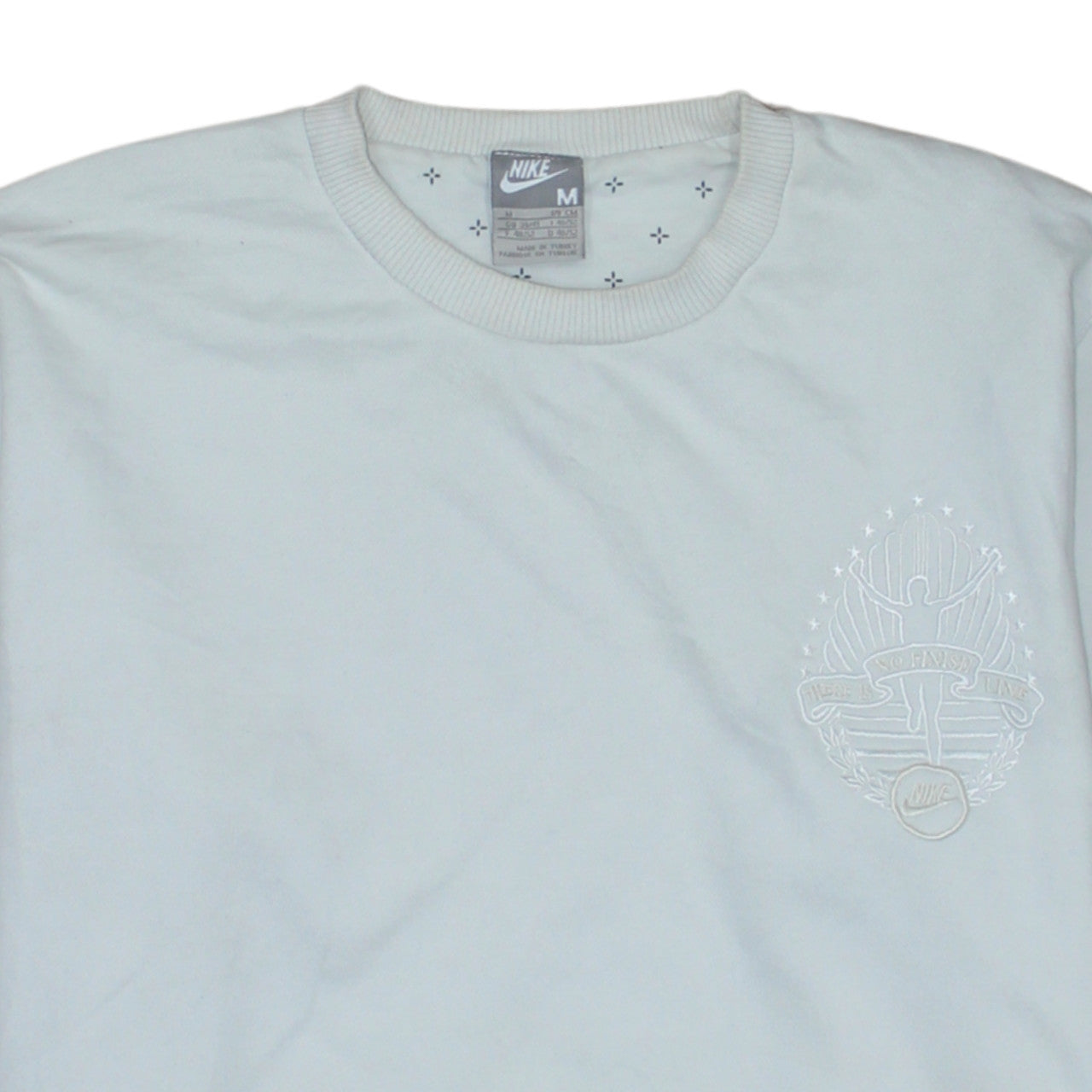 Nike Men's White Embroidered Logo Pullover Sweatshirt M Regular Fit