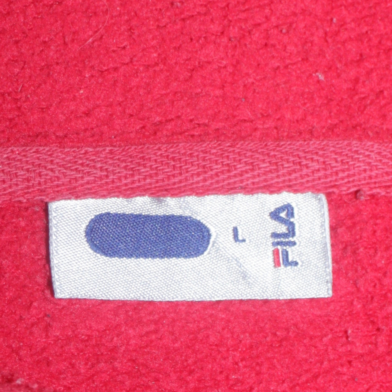 FILA Men’s Red Pullover Hoodie L Logo Fleece Sportswear