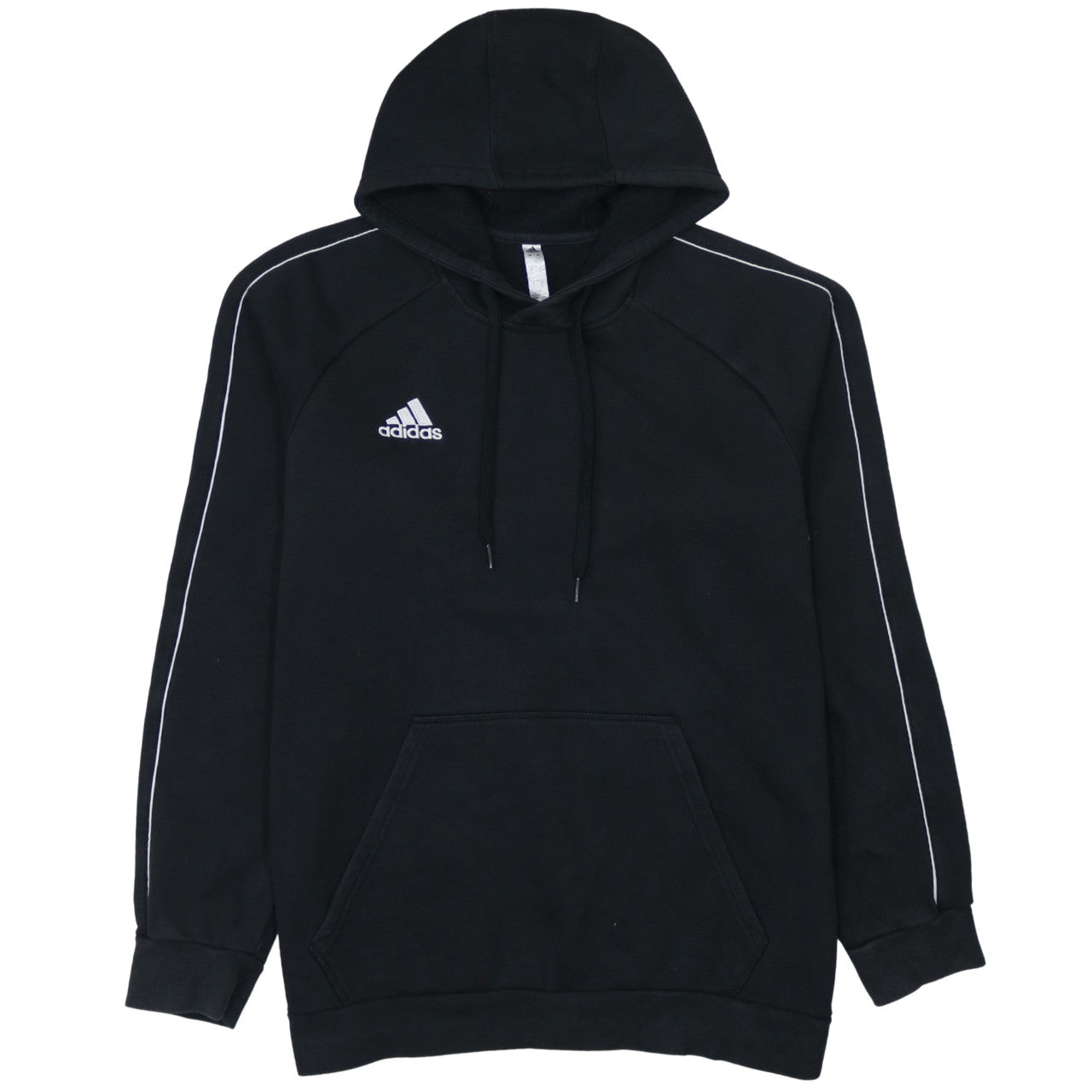 Adidas Mens Black Pullover Hoodie L Regular Fit Fleece Sportswear